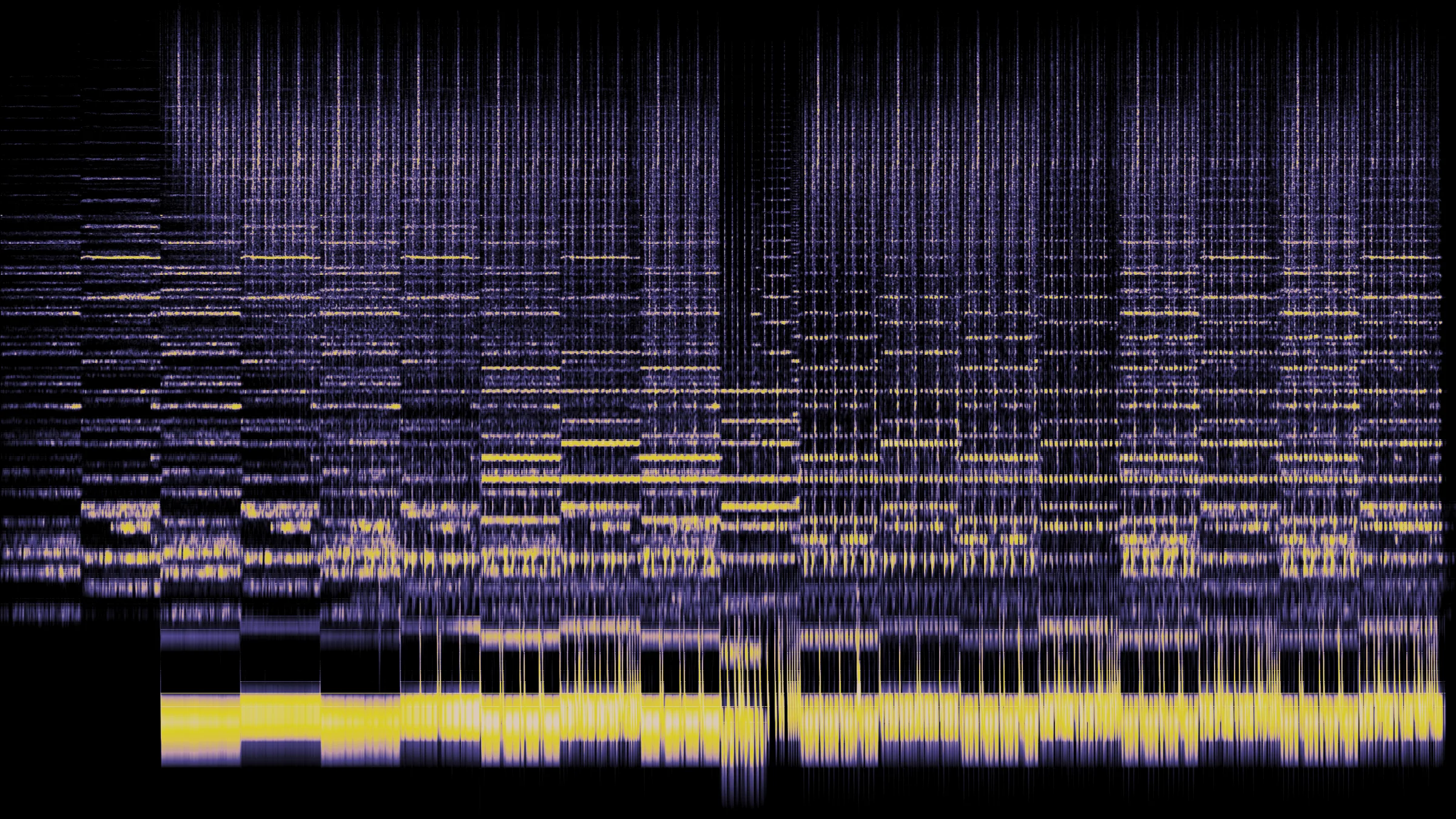 Anxious: the whole song as one spectrogram, time left to right, frequency bottom to top