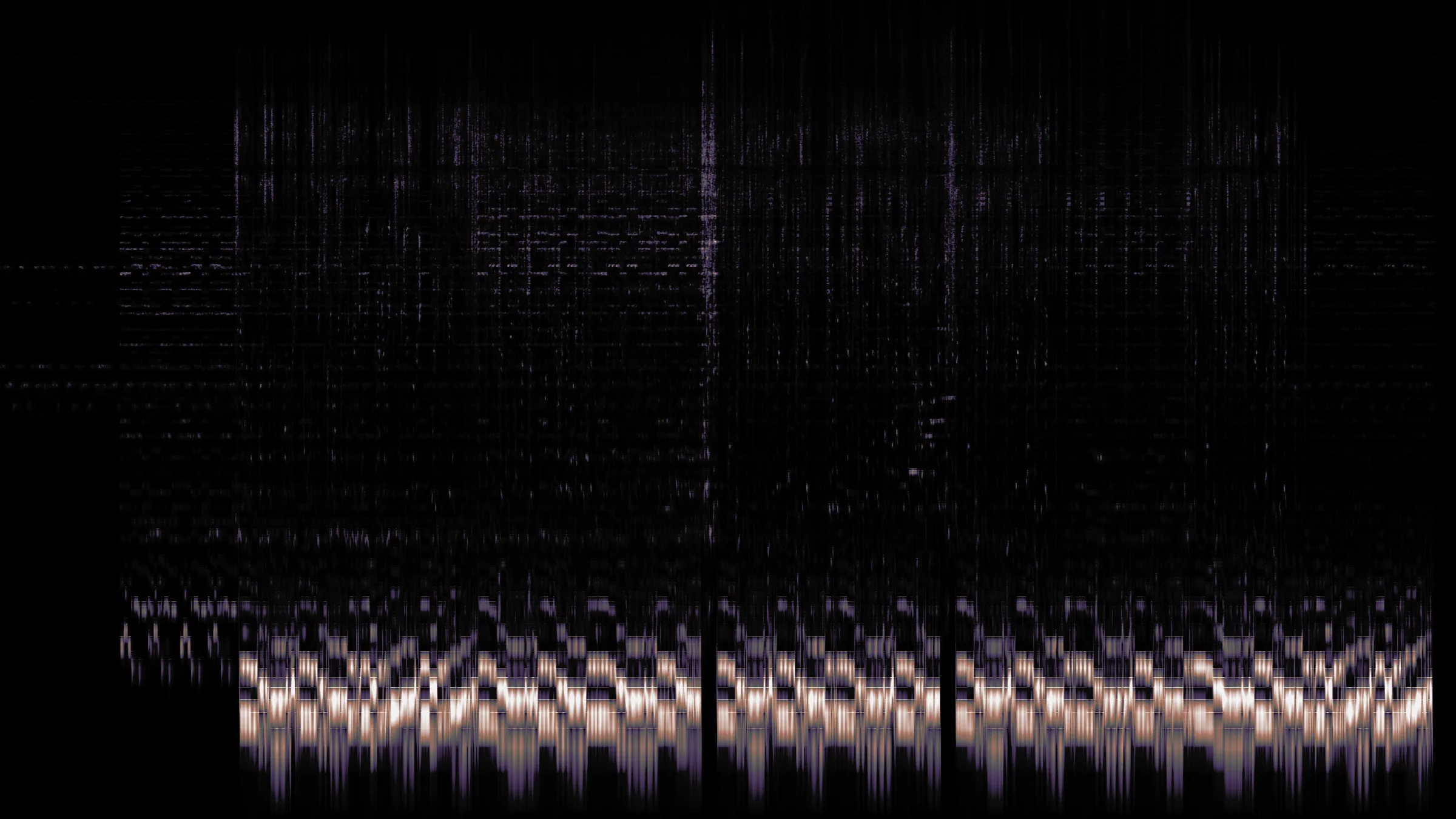 Just a Little Grit (feat. Kaywon): the whole song as one spectrogram, time left to right, frequency bottom to top