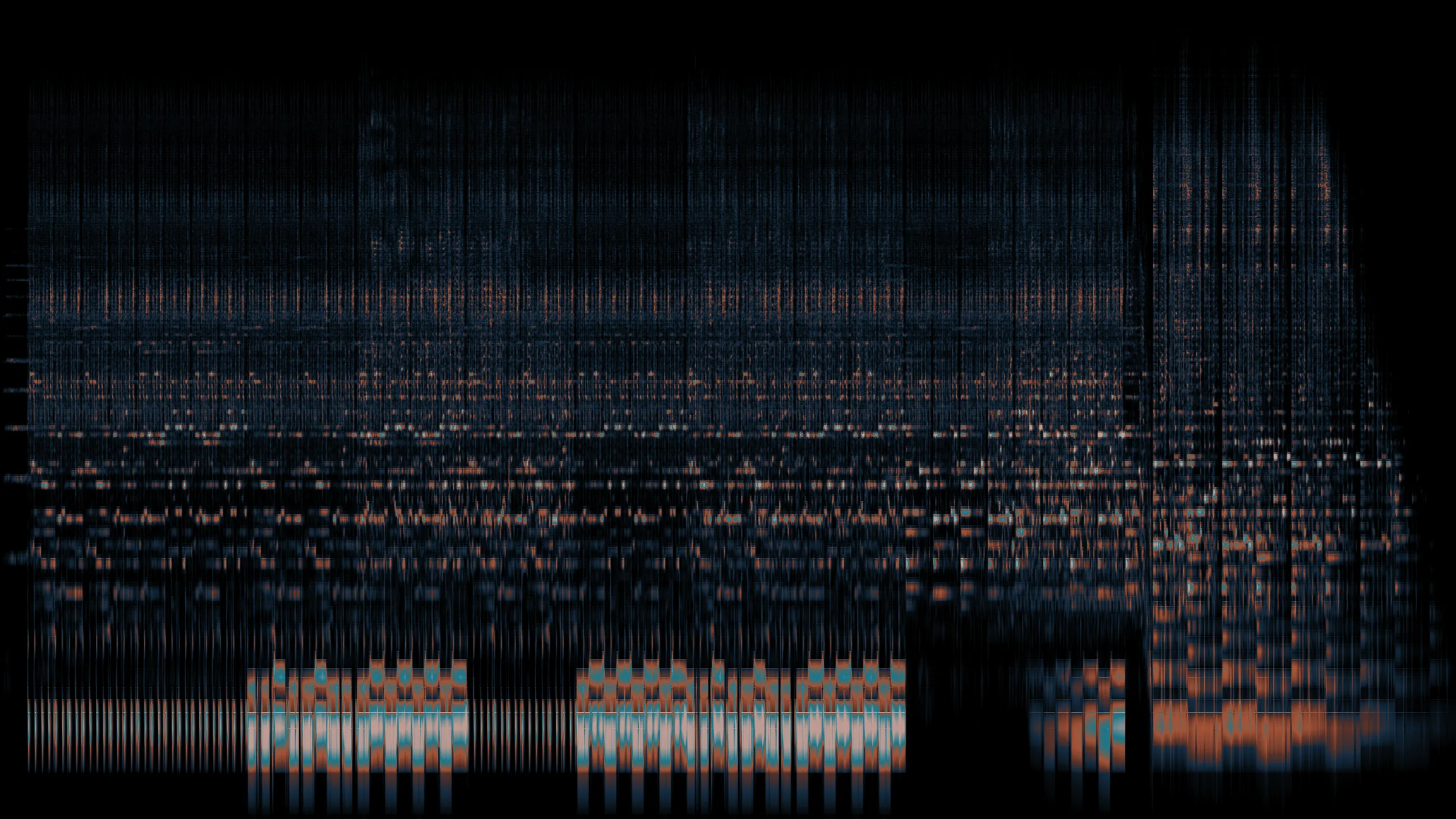 Sincere (feat. RKSTAR P.): the whole song as one spectrogram, time left to right, frequency bottom to top