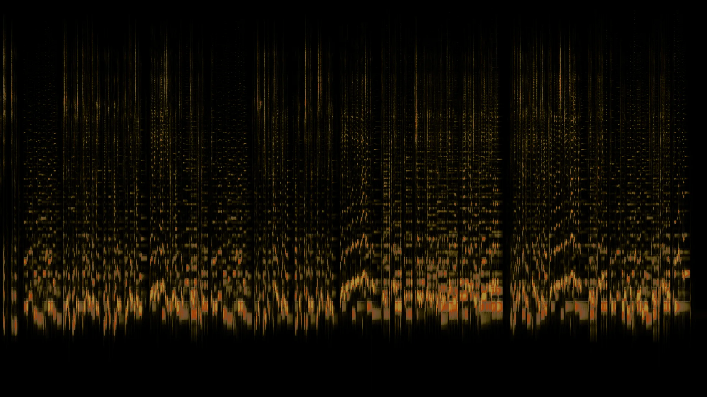 Nothing: the whole song as one spectrogram, time left to right, frequency bottom to top