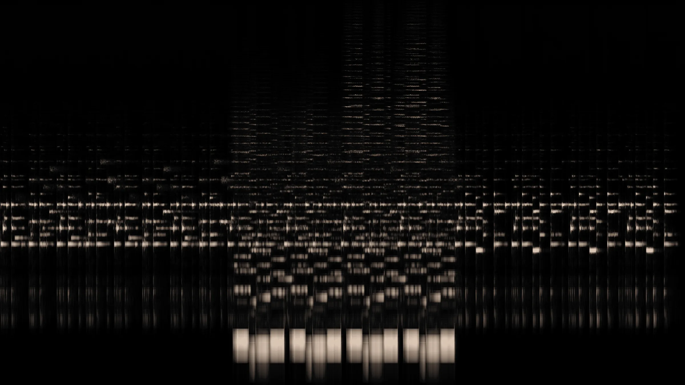 absolved, for now: the whole song as one spectrogram, time left to right, frequency bottom to top