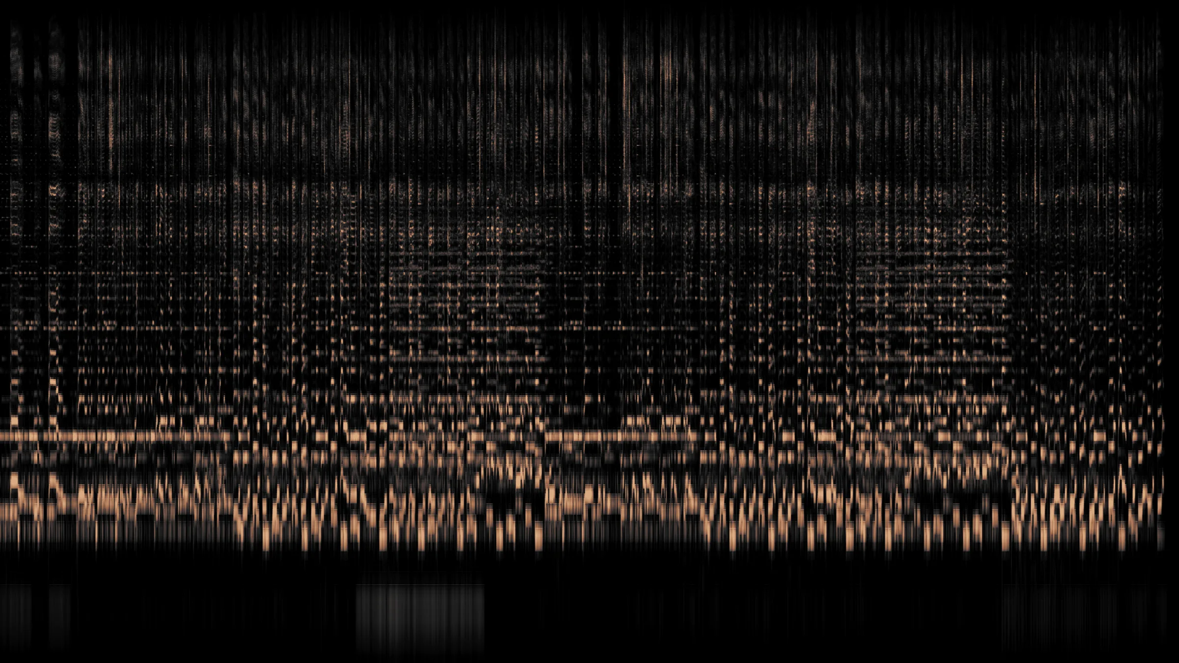 Dog Eared Diary (Acoustic Version): the whole song as one spectrogram, time left to right, frequency bottom to top