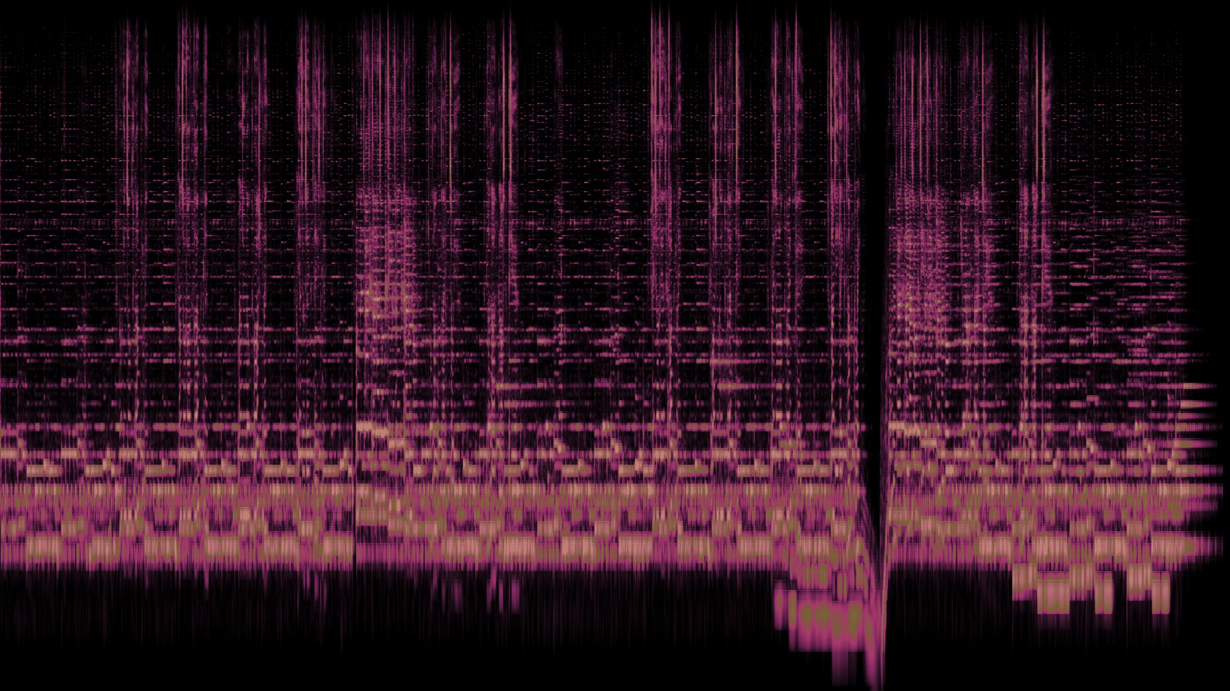 Not Today: the whole song as one spectrogram, time left to right, frequency bottom to top
