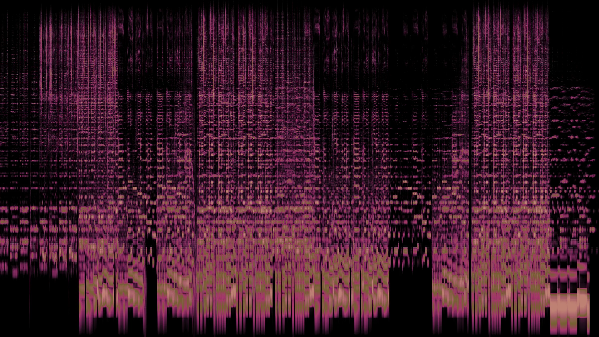 Loved You Before I Loved Me: the whole song as one spectrogram, time left to right, frequency bottom to top