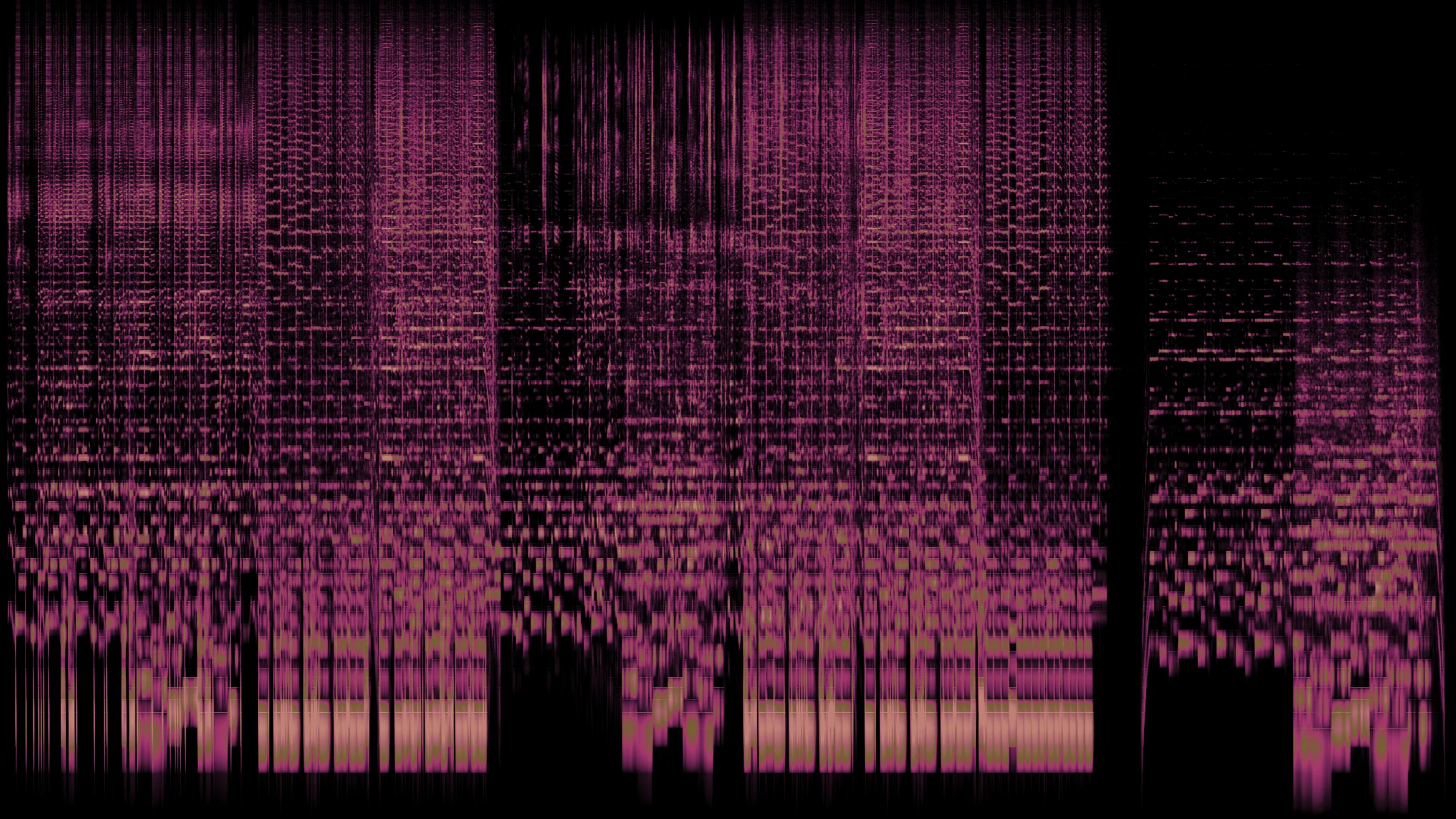 Still Fighting (feat. RKSTAR P & VAVU): the whole song as one spectrogram, time left to right, frequency bottom to top
