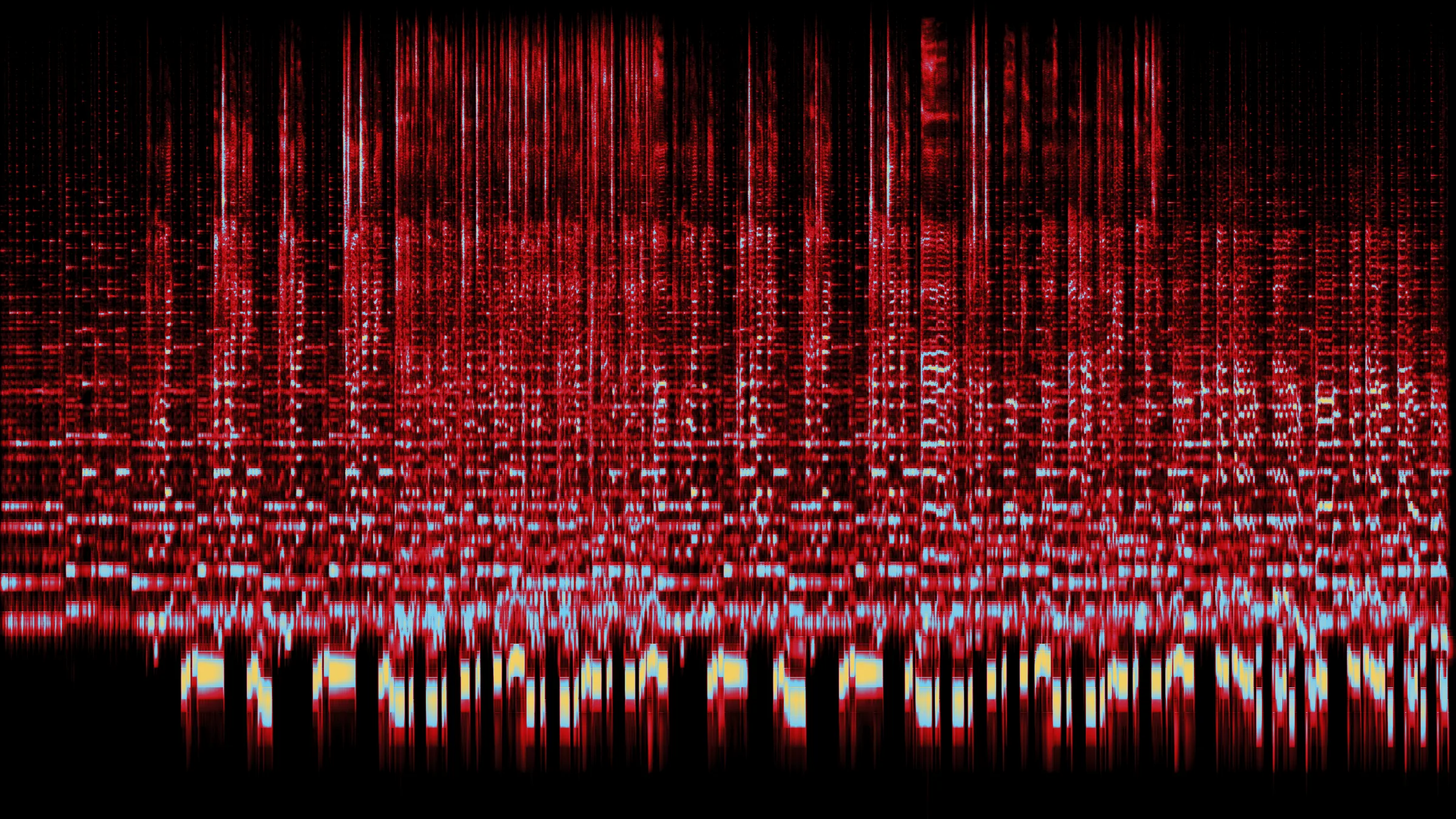 Every Day: the whole song as one spectrogram, time left to right, frequency bottom to top